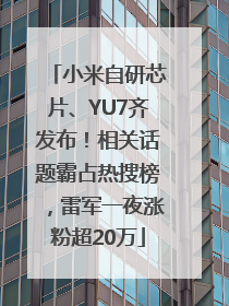 小米自研芯片、YU7齐发布！相关话题霸占热搜榜，雷军一夜涨粉超20万