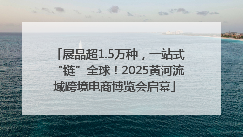 展品超1.5万种，一站式“链”全球！2025黄河流域跨境电商博览会启幕