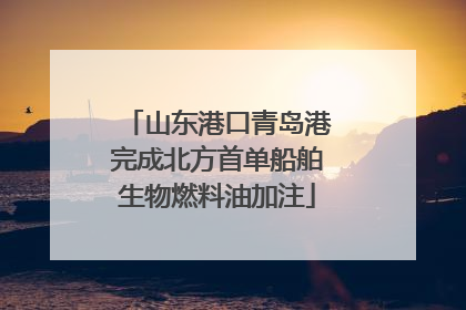 山东港口青岛港完成北方首单船舶生物燃料油加注