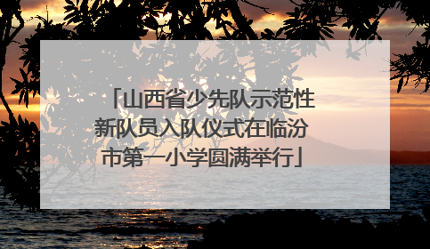 山西省少先队示范性新队员入队仪式在临汾市第一小学圆满举行