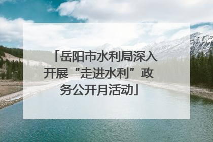 岳阳市水利局深入开展“走进水利”政务公开月活动