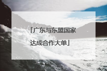 广东与东盟国家达成合作大单