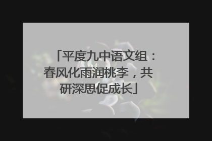 平度九中语文组：春风化雨润桃李，共研深思促成长