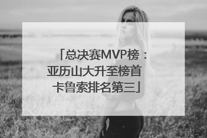 总决赛MVP榜：亚历山大升至榜首 卡鲁索排名第三
