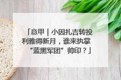 意甲｜小因扎吉转投利雅得新月，谁来执掌“蓝黑军团”帅印？