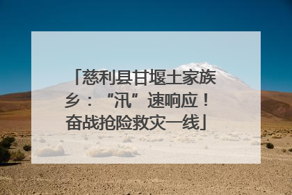 慈利县甘堰土家族乡：“汛”速响应！奋战抢险救灾一线