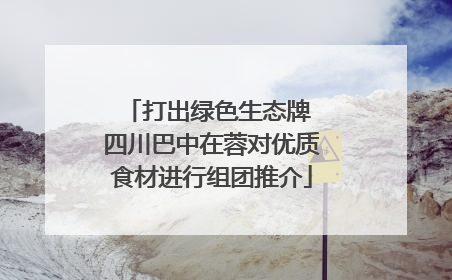 打出绿色生态牌 四川巴中在蓉对优质食材进行组团推介