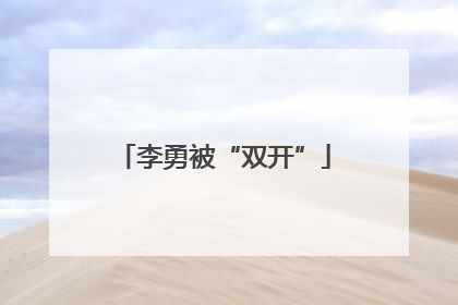 李勇被“双开”
