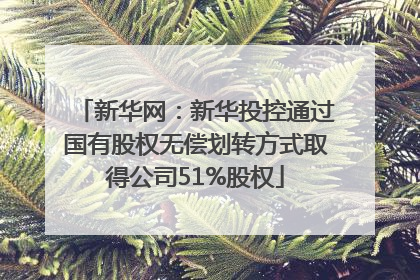 新华网：新华投控通过国有股权无偿划转方式取得公司51%股权