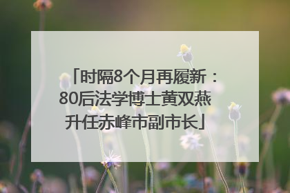 时隔8个月再履新：80后法学博士黄双燕升任赤峰市副市长