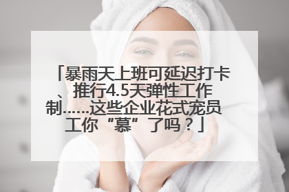 暴雨天上班可延迟打卡、推行4.5天弹性工作制……这些企业花式宠员工你“慕”了吗？