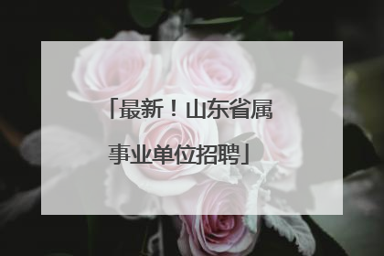 最新！山东省属事业单位招聘