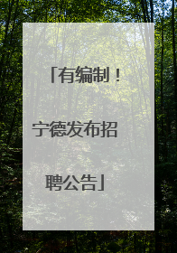 有编制！宁德发布招聘公告
