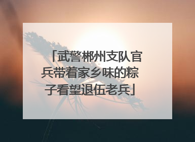 武警郴州支队官兵带着家乡味的粽子看望退伍老兵