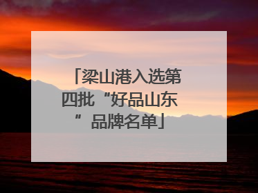 梁山港入选第四批“好品山东”品牌名单