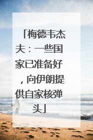 梅德韦杰夫：一些国家已准备好，向伊朗提供自家核弹头