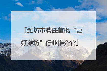 潍坊市聘任首批“更好潍坊”行业推介官
