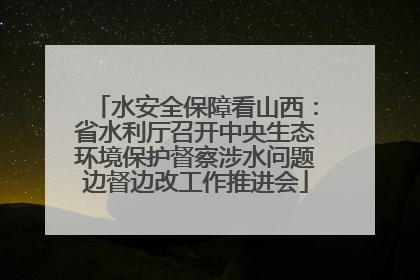 水安全保障看山西：省水利厅召开中央生态环境保护督察涉水问题边督边改工作推进会