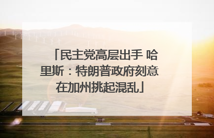 民主党高层出手 哈里斯：特朗普政府刻意在加州挑起混乱