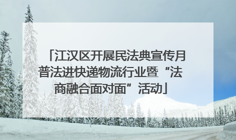 江汉区开展民法典宣传月普法进快递物流行业暨“法商融合面对面”活动