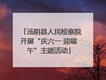 汤阴县人民检察院开展“庆六一 迎端午”主题活动