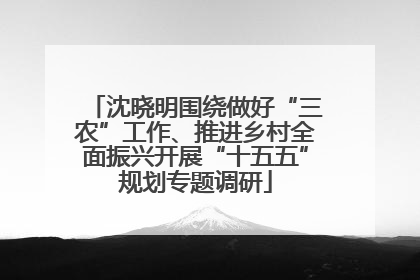 沈晓明围绕做好“三农”工作、推进乡村全面振兴开展“十五五”规划专题调研