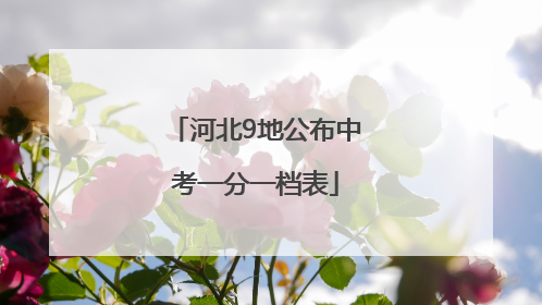 河北9地公布中考一分一档表
