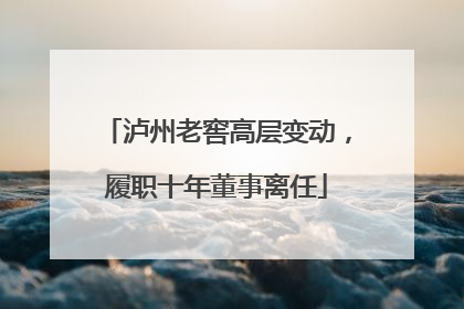 泸州老窖高层变动，履职十年董事离任