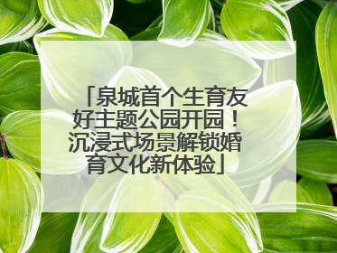泉城首个生育友好主题公园开园！沉浸式场景解锁婚育文化新体验
