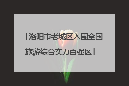 洛阳市老城区入围全国旅游综合实力百强区