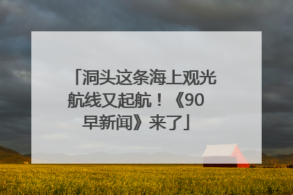 洞头这条海上观光航线又起航！《90早新闻》来了