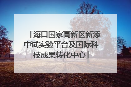 海口国家高新区新添中试实验平台及国际科技成果转化中心