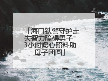 海口铁警守护走失智力障碍男子 3小时暖心照料助母子团圆