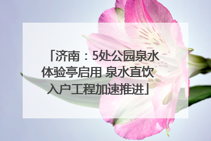 济南：5处公园泉水体验亭启用 泉水直饮入户工程加速推进