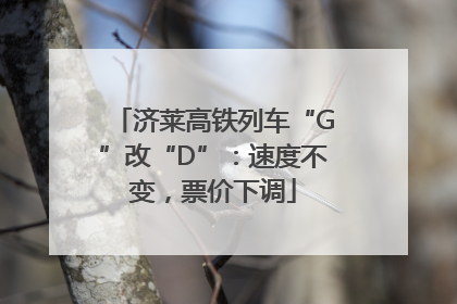 济莱高铁列车“G”改“D”：速度不变，票价下调
