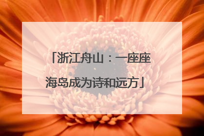 浙江舟山：一座座海岛成为诗和远方