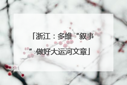 浙江：多维“叙事”做好大运河文章
