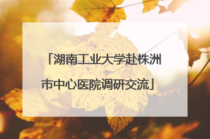 湖南工业大学赴株洲市中心医院调研交流