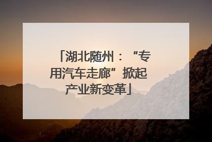 湖北随州：“专用汽车走廊”掀起产业新变革