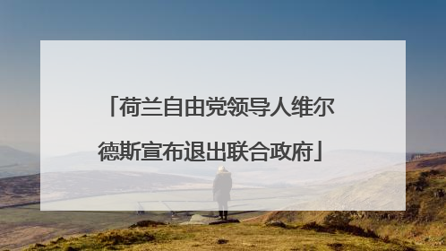 荷兰自由党领导人维尔德斯宣布退出联合政府