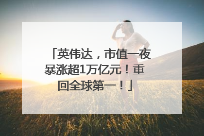 英伟达，市值一夜暴涨超1万亿元！重回全球第一！