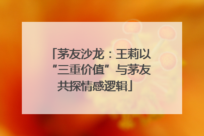 茅友沙龙：王莉以“三重价值”与茅友共探情感逻辑