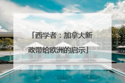 西学者：加拿大新政带给欧洲的启示