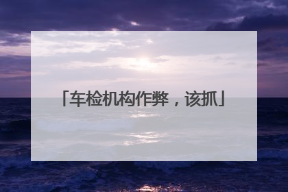 车检机构作弊，该抓