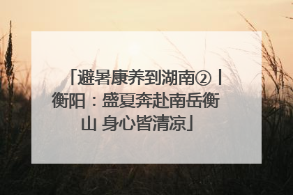 避暑康养到湖南②丨衡阳：盛夏奔赴南岳衡山 身心皆清凉