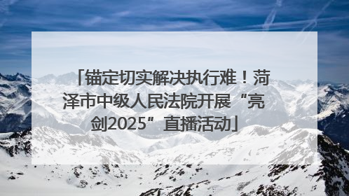锚定切实解决执行难！菏泽市中级人民法院开展“亮剑2025”直播活动