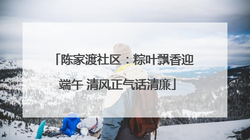 陈家渡社区：粽叶飘香迎端午 清风正气话清廉