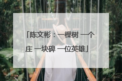 陈文彬：一棵树 一个庄 一块碑 一位英雄