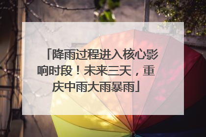 降雨过程进入核心影响时段！未来三天，重庆中雨大雨暴雨