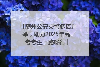 随州公安交警多措并举，助力2025年高考考生一路畅行